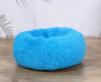 Plush Round Pet Bed for Cats and Dogs