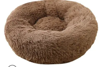 Plush Round Pet Bed for Cats and Dogs